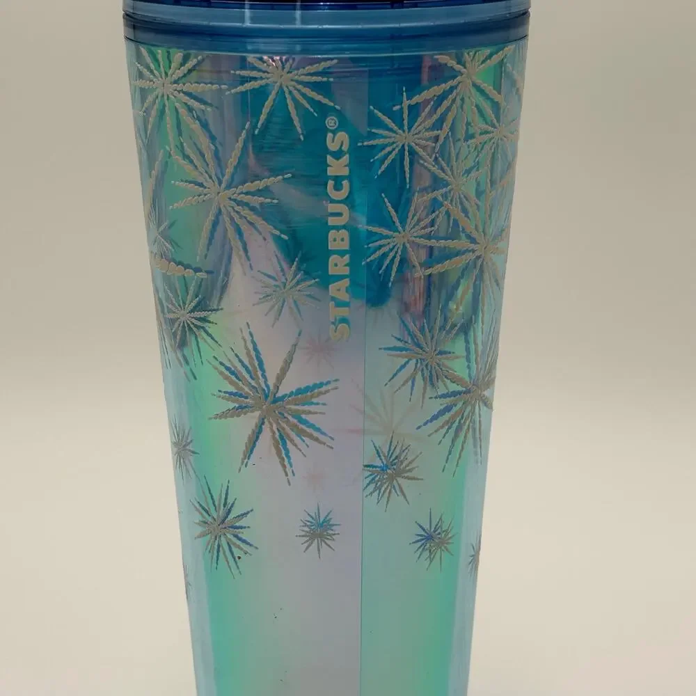 Starbucks Holiday 2023 Textured Snowflakes Blue Venti Cold Cup Tumbler 24oz